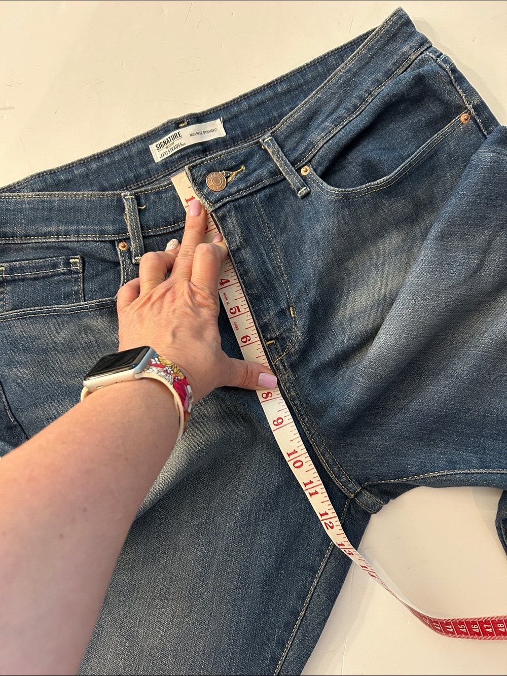 Signature gold Levi’s mod rise straight leg denim jeans W33 - Picture 7 of 14